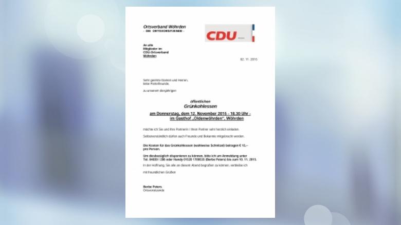 Grünkohlessen der CDU Wöhrden Grünkohlessen der CDU Wöhrden